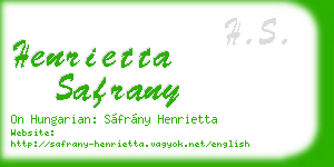 henrietta safrany business card